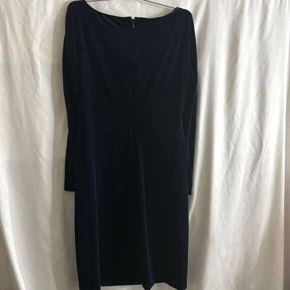 Lauren Ralph Lauren Navy Blue Velvet Dress Size 8P - Picture 7 of 7